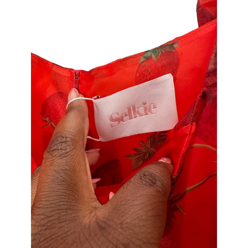 Selkie Red Strawberry-Print Mini Dress - Picture 3 of 12